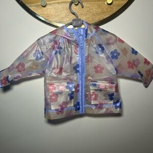 Wonder Nation Kids Floral Raincoat - Blue and Pink